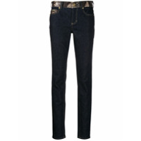 Versace Jeans Couture Calça jeans skinny com efeito de pele de cobra - Azul