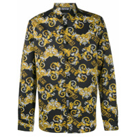 Versace Jeans Couture Camisa com logo e estampa barroca - Preto