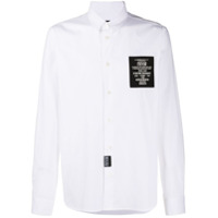 Versace Jeans Couture Camisa com patch de slogan - Branco