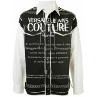 Versace Jeans Couture Camisa mangas longas com estampa de logo - Preto
