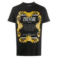 Versace Jeans Couture Camiseta com estampa barroca e logo - Preto