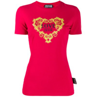 Versace Jeans Couture Camiseta com estampa de logo barroco - Vermelho