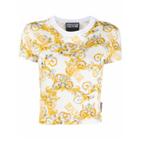 Versace Jeans Couture Camiseta cropped com estampa barroca - Branco