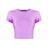 Versace Jeans Couture Camiseta cropped metálica - Roxo