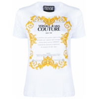 Versace Jeans Couture Camiseta de algodão com estampa Baroque Etichetta - 003 WHITE