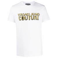 Versace Jeans Couture Camiseta de algodão com estampa de logo - Branco