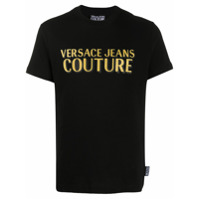 Versace Jeans Couture Camiseta de algodão com estampa de logo - Preto