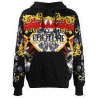 Versace Jeans Couture Moletom com capuz e estampa de logo borroco - Preto
