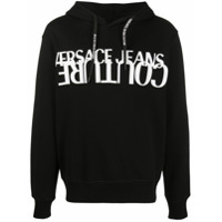 Versace Jeans Couture Moletom com capuz e estampa de logo - Preto