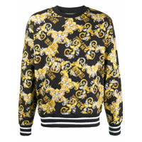 Versace Jeans Couture Moletom com estampa de logo barroco - Preto