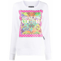 Versace Jeans Couture Moletom com estampa de logo - Branco