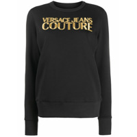 Versace Jeans Couture Moletom com logo bordado - Preto
