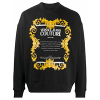 Versace Jeans Couture Moletom com logo e estampa barroca - Preto
