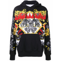 Versace Jeans Couture Moletom com logo e estampa barroca - Preto