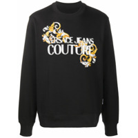 Versace Jeans Couture Moletom com logo e estampa barroca - Preto