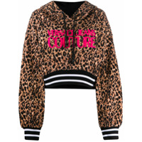 Versace Jeans Couture Moletom com logo e estampa de leopardo - Preto