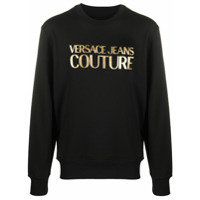 Versace Jeans Couture Moletom com logo metálico - Preto
