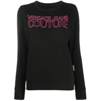 Versace Jeans Couture Moletom de algodão com estampa de logo - Preto