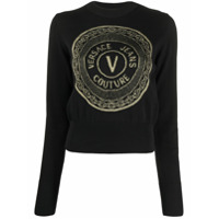 Versace Jeans Couture Suéter com logo bordado - Preto