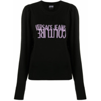 Versace Jeans Couture Suéter mangas longas com logo - Preto