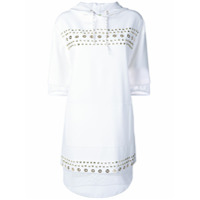 Versace Jeans Couture Vestido com tachas e capuz - Branco