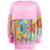 Versace Jeans Couture Vestido de tricô com estampa paisley - Rosa