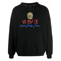 Versace Moletom com logo Home Signature e capuz - Preto