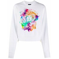 Versace Moletom tie-dye com estampa medusa - Branco