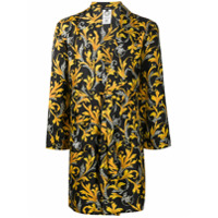 Versace Robe de seda com estampa barroca - Preto