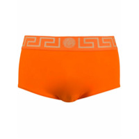 Versace Short de natação com estampa Greca - Laranja