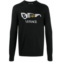 Versace Suéter com aplicação de óculos de sol - Preto