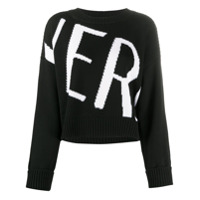 Versace Suéter com padronagem de logo - Preto