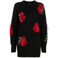 Versace Suéter de lã com padronagem floral - Preto