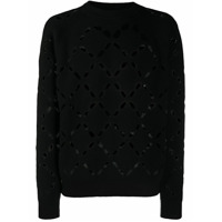 Versace Suéter de tricô com padronagem de losangos - Preto
