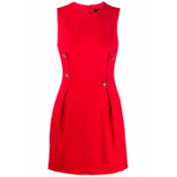 Versace Vestido com abotoamento e detalhe de alfinete - Vermelho