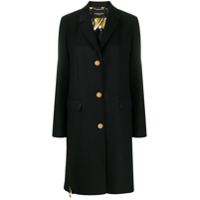 Versace zip accent mid-length coat - Preto