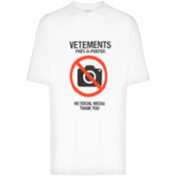 Vetements Camiseta Antisocial com estampa de slogan - Branco