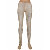 Vetements Meia-calça com estampa de tattoo - NUDE