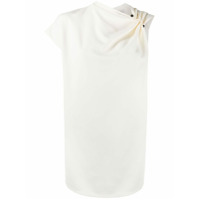 Victoria Beckham Blusa assimétrica decote com volume - Branco