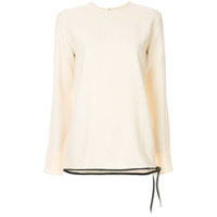 Victoria Beckham Blusa com acabamento de couro - Neutro