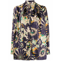 Victoria Beckham Blusa com estampa floral de seda - Azul