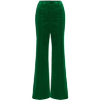 Victoria Beckham Calça cintura alta de veludo - Verde