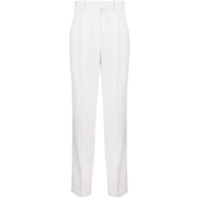 Victoria Beckham Calça reta cintura alta de alfaiataria - Branco