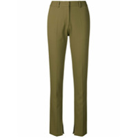 Victoria Beckham Calça skinny com fenda lateral - Verde