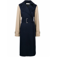 Victoria Beckham contrast sleeve fitted coat - Azul