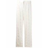 Victoria Beckham metallic dots straight trousers - Branco