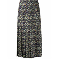 Victoria Beckham Saia com pregas e estampa floral - Azul