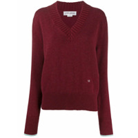 Victoria Beckham Suéter gola V com mangas longas - Roxo