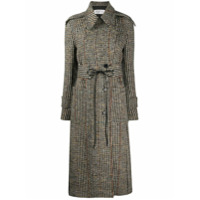 Victoria Beckham Trench coat de tweed com amarração - Preto
