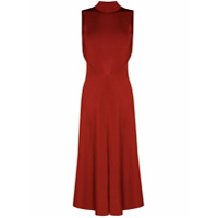 Victoria Beckham Vestido drapeado de cetim com recorte vazado - Vermelho